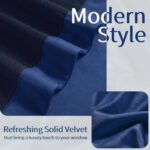 FMFUNCTEX Velvet Blackout Curtains Navy Blue Thermal Insulated Curtains for Bedr... - Image 10