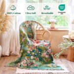 MSGKV Boho Throw Blanket for Couch Cotton Floral Blanket 50"x60" for Sofa Chair ... - Image 3