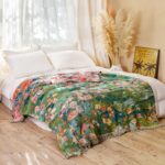 MSGKV Boho Throw Blanket for Couch Cotton Floral Blanket 50"x60" for Sofa Chair ... - Image 4