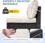 5 Pieces Outdoor Patio Furniture Set, Wicker Conversation Sets with Tea Table, R... - Image 5