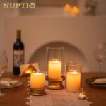 NUPTIO Hurricane Candle Holder Gold: Pillar Candle Holders with Clear Glass Slee... - Image 3