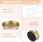 NUPTIO Hurricane Candle Holder Gold: Pillar Candle Holders with Clear Glass Slee... - Image 5