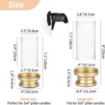 NUPTIO Hurricane Candle Holder Gold: Pillar Candle Holders with Clear Glass Slee... - Image 6
