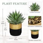 Briful Succulents Plants Artificial for Home Decor, Realistic Potted Fake Agave ... - Image 5