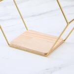 Wall Mounted Hexagon Floating Shelves, Metal Framed Gold Shelf with Wooden Floor... - Image 5