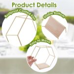 Wall Mounted Hexagon Floating Shelves, Metal Framed Gold Shelf with Wooden Floor... - Image 6