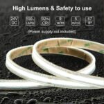 LLTOP COB LED Strip Lights Waterproof IP67 DC24v Daylight White 6000K 16.4ft/5m ... - Image 3