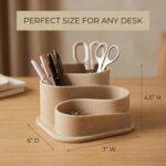 OAKOA Aesthetic Desk Organizer - Aesthetic Office Desk Accessories - Boho Pen Ho... - Image 3