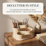 OAKOA Aesthetic Desk Organizer - Aesthetic Office Desk Accessories - Boho Pen Ho... - Image 6