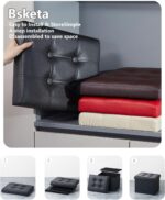 Bsketa Storage Ottoman, Folding Foot Stool with Thicker Foam Padded Seat Small L... - Image 4