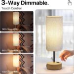 KPQ Small Bedside Lamp Touch Control Table Lamp with USB A+C Charging Ports & AC... - Image 3