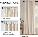 MIULEE Decorative Back Tab Linen Curtains with Geometric Pattern for Living Room... - Image 4
