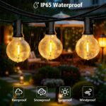 G40 LED Outdoor String Lights, 100FT LED Patio Lights with Light Sensor Timer, 5... - Image 9
