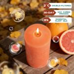 Fruity Scented Pillar Candle - 2.8x6 Inch, 75-Hour Burn, Pineapple & Grapefruit ... - Image 5