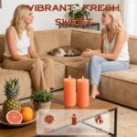 Fruity Scented Pillar Candle - 2.8x6 Inch, 75-Hour Burn, Pineapple & Grapefruit ... - Image 6
