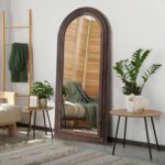 PERFNIQUE Arched Full Length Mirror with Solid Wood Frame, 71"x32" Rustic Farmho... - Image 3