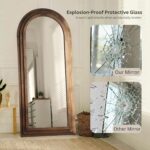 PERFNIQUE Arched Full Length Mirror with Solid Wood Frame, 71"x32" Rustic Farmho... - Image 5