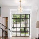 Modern Glass Chandelier for Dining Room, Gold Entryway Chandelier, 6-Light Uniqu... - Image 9