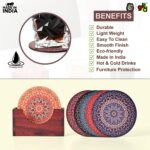 GKD Coaster Set of 6 Beautiful Wooden Coasters with Proper Coaster Stand Designe... - Image 5