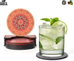 GKD Coaster Set of 6 Beautiful Wooden Coasters with Proper Coaster Stand Designe... - Image 6