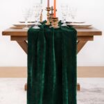 Socomi Green Velvet Valentine's Day Table Runner Cloth Decor 20 x 120 Inches 10f... - Image 3