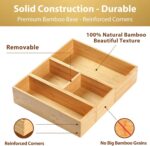 Umilife Drawer Organizer Storage Boxes, 2.5" High Bamboo Drawer Dividers, 3 Rear... - Image 4