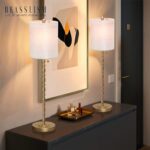 Buffet Lamps Set of 2, 28.5" Tall Brass Finish Lamps for Entryway, Hallway, Cons... - Image 4
