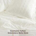 Bedsure Tufted Boho Comforter Set Queen Size - White Boho Bed Set, GentleSoft 3... - Image 4