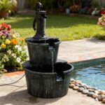 Athena Collection 27'' Height Electric Waterfall Fountain 2 Tier Stepped Barrel ... - Image 3