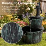 Athena Collection 27'' Height Electric Waterfall Fountain 2 Tier Stepped Barrel ... - Image 4