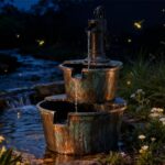 Athena Collection 27'' Height Electric Waterfall Fountain 2 Tier Stepped Barrel ... - Image 6