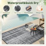 MontVoo Outdoor Rug Waterproof 5x8 ft Outdoor Carpet Patio Rug Mat Reversible RV... - Image 3