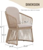 SUNSITT Patio Chairs Set of 4, Woven Wicker Outdoor Dining Chair w/Weather-Resis... - Image 3