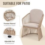SUNSITT Patio Chairs Set of 4, Woven Wicker Outdoor Dining Chair w/Weather-Resis... - Image 5