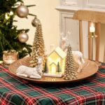 AOMOONOA Gold Christmas Tree Figurines, 2Pcs Resin Glitter Christmas Tree for Ta... - Image 4