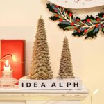 AOMOONOA Gold Christmas Tree Figurines, 2Pcs Resin Glitter Christmas Tree for Ta... - Image 5