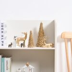 AOMOONOA Gold Christmas Tree Figurines, 2Pcs Resin Glitter Christmas Tree for Ta... - Image 6