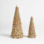 AOMOONOA Gold Christmas Tree Figurines, 2Pcs Resin Glitter Christmas Tree for Ta... - Image 8