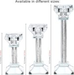 Crystal Candle Holders Set of 2-5.3" Tall Crystal Candlestick Holders - Ultra El... - Image 4