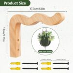 FGSAEOR Plant Hangers Outdoor, Hanging Plant Hooks for Indoors, Wave-Shaped Wood... - Image 3