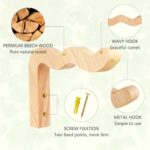 FGSAEOR Plant Hangers Outdoor, Hanging Plant Hooks for Indoors, Wave-Shaped Wood... - Image 4