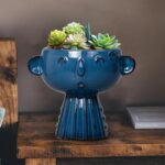 Head Planter Pot - 7 Inch Cute Face Planter for Indoor Outdoor Plants Ceramic Su... - Image 6