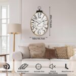 Large Wall Clocks, 29 Inch-High Oversized Oval French Vintage Farmhouse Design, ... - Image 3