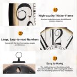 Large Wall Clocks, 29 Inch-High Oversized Oval French Vintage Farmhouse Design, ... - Image 4
