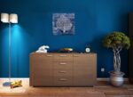 Yihui Arts Coral Canvas Wall Art Hand Painted Navy Blue and White Paintings Mode... - Image 6