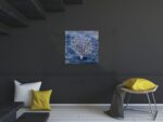 Yihui Arts Coral Canvas Wall Art Hand Painted Navy Blue and White Paintings Mode... - Image 7