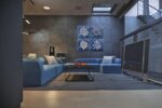 Yihui Arts Coral Canvas Wall Art Hand Painted Navy Blue and White Paintings Mode... - Image 9
