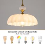 White Floral Chandelier Pendant Light, 15.7" Adjustable Farmhouse Kitchen Island... - Image 3