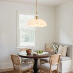 White Floral Chandelier Pendant Light, 15.7" Adjustable Farmhouse Kitchen Island... - Image 5
