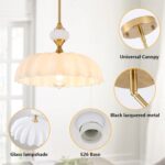 White Floral Chandelier Pendant Light, 15.7" Adjustable Farmhouse Kitchen Island... - Image 7